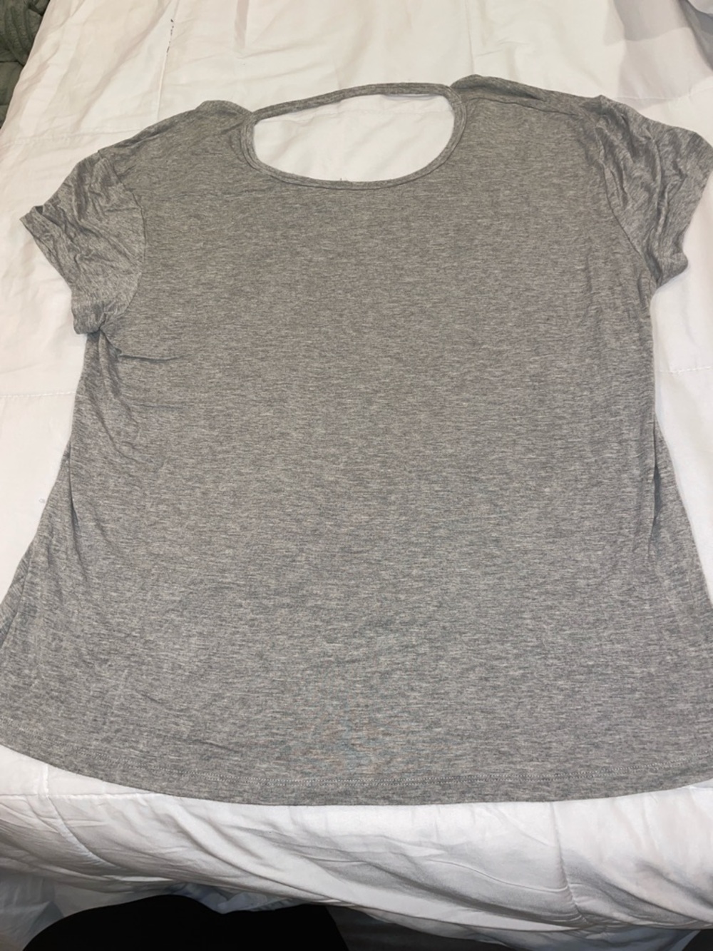 JoyLab Heather Gray Short Sleeve Tee with Scoop Back